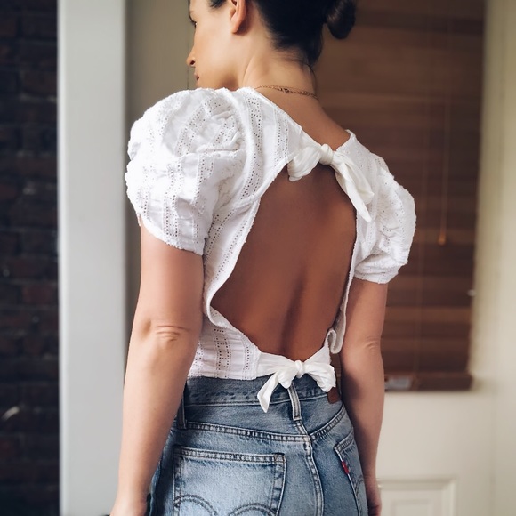 Last✨🆕Free People White Star Struck Tee - Picture 6 of 8